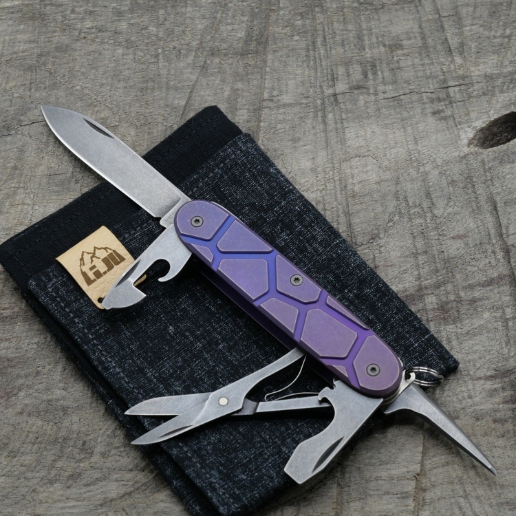 Li.JU MOD - TITAN - VORONOI - anodisiert stonewashed - PIONEER-X - Titan Grade 5  (Ti 6AI 4V)  - 93mm